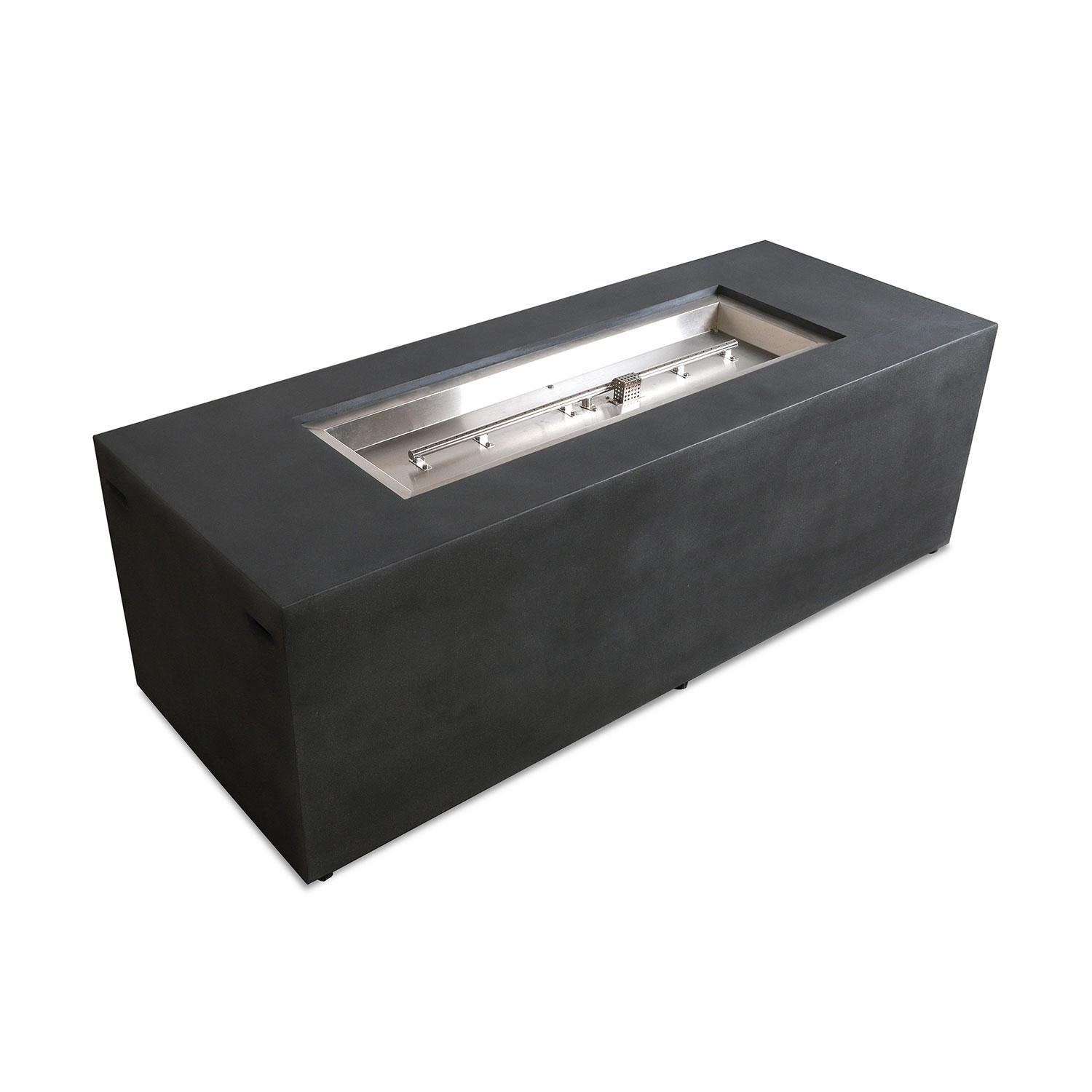 Glenwood 72-in Rectangular Concrete Natural Gas Fire Pit in Graphite by Lakeview Outdoor Designs - Lava Rocks Removed - White Background thumbnail