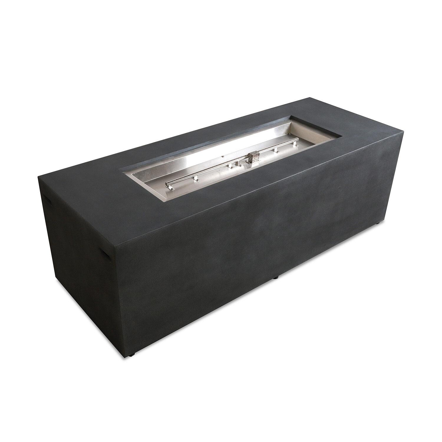 Glenwood 72-in Rectangular Concrete Natural Gas Fire Pit in Graphite by Lakeview Outdoor Designs - Lava Rocks Removed - White Background thumbnail