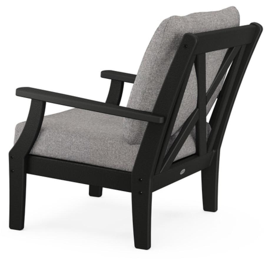 POLYWOOD Braxton Deep Seating Chair in Black / Grey Mist Rear View thumbnail