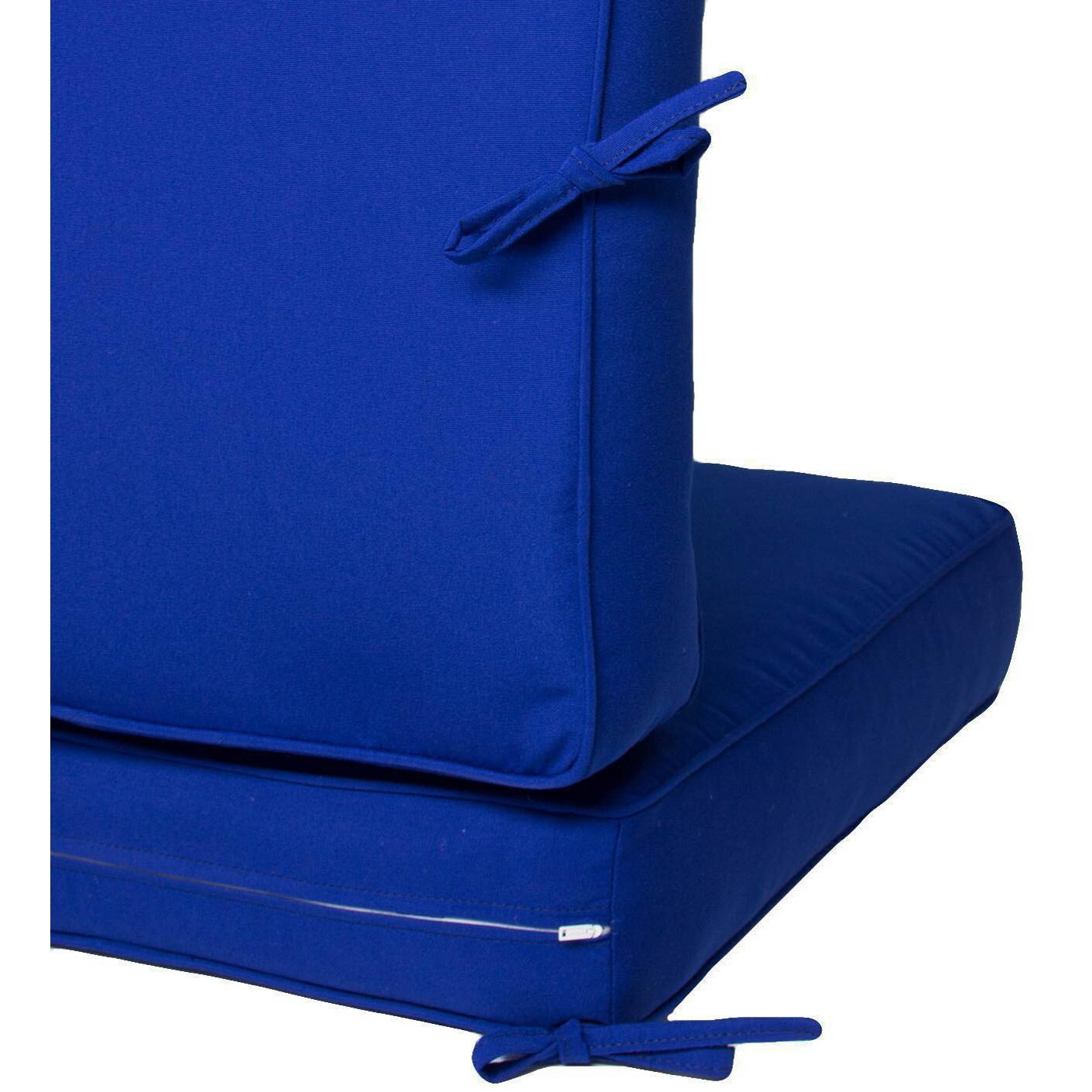 Small Replacement Loveseat Cushion Set With Piping - Zipper and Tie Detail thumbnail