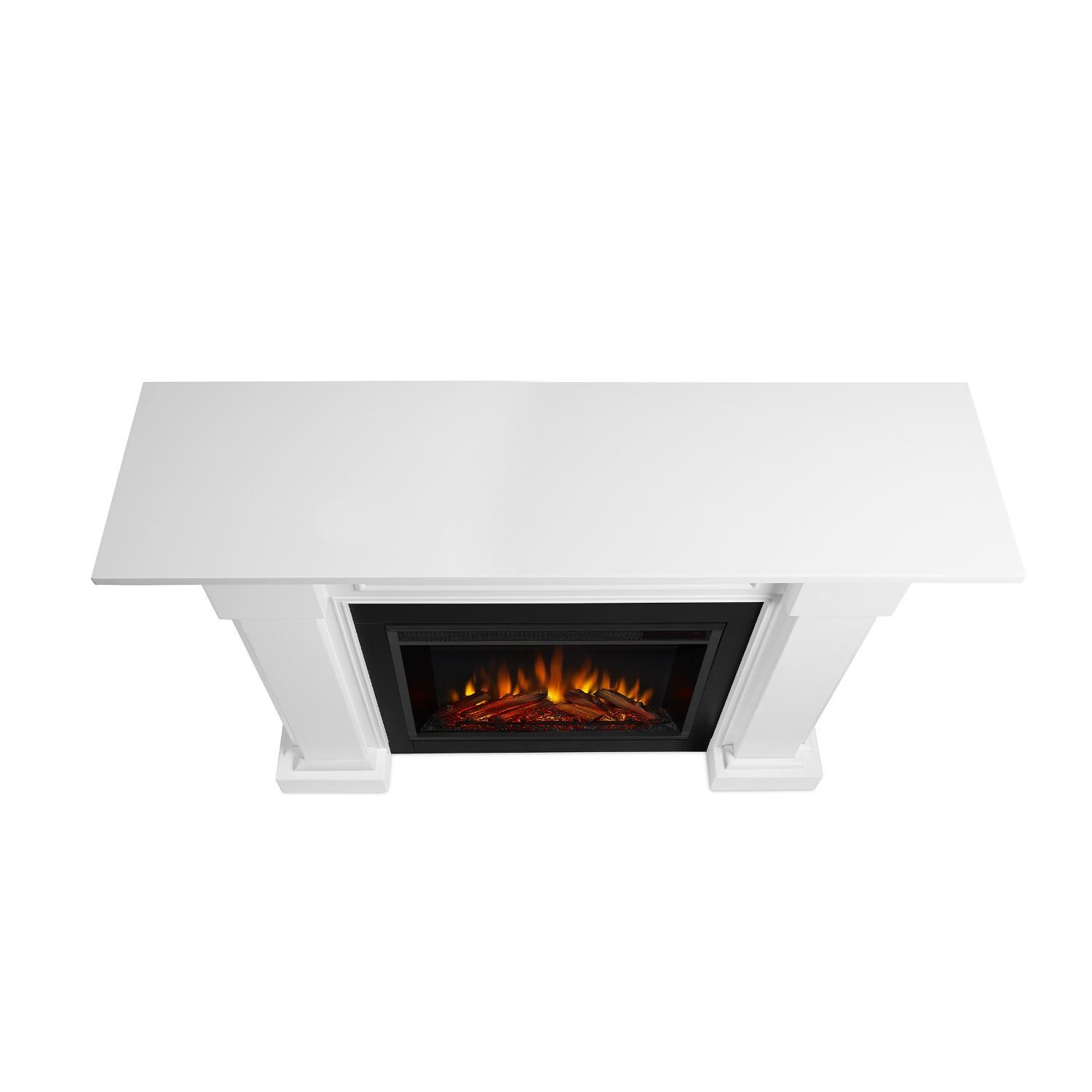 Real Flame - 7910E-W - Hillcrest 48-Inch Electric Fireplace With Mantel - White - Top View thumbnail