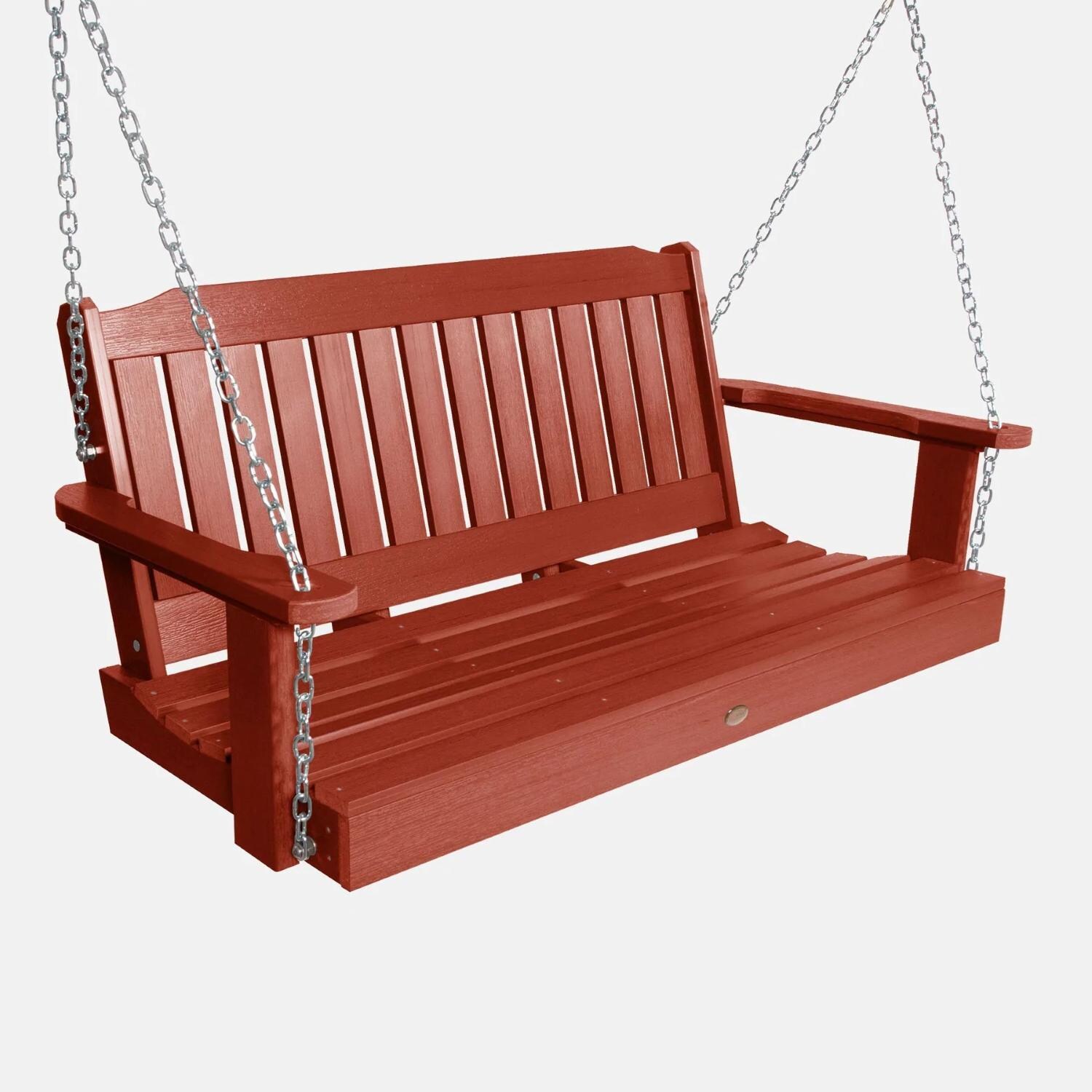 Lakeview Hart Lane Porch Swing - 4ft - Rustic Red - White Background thumbnail