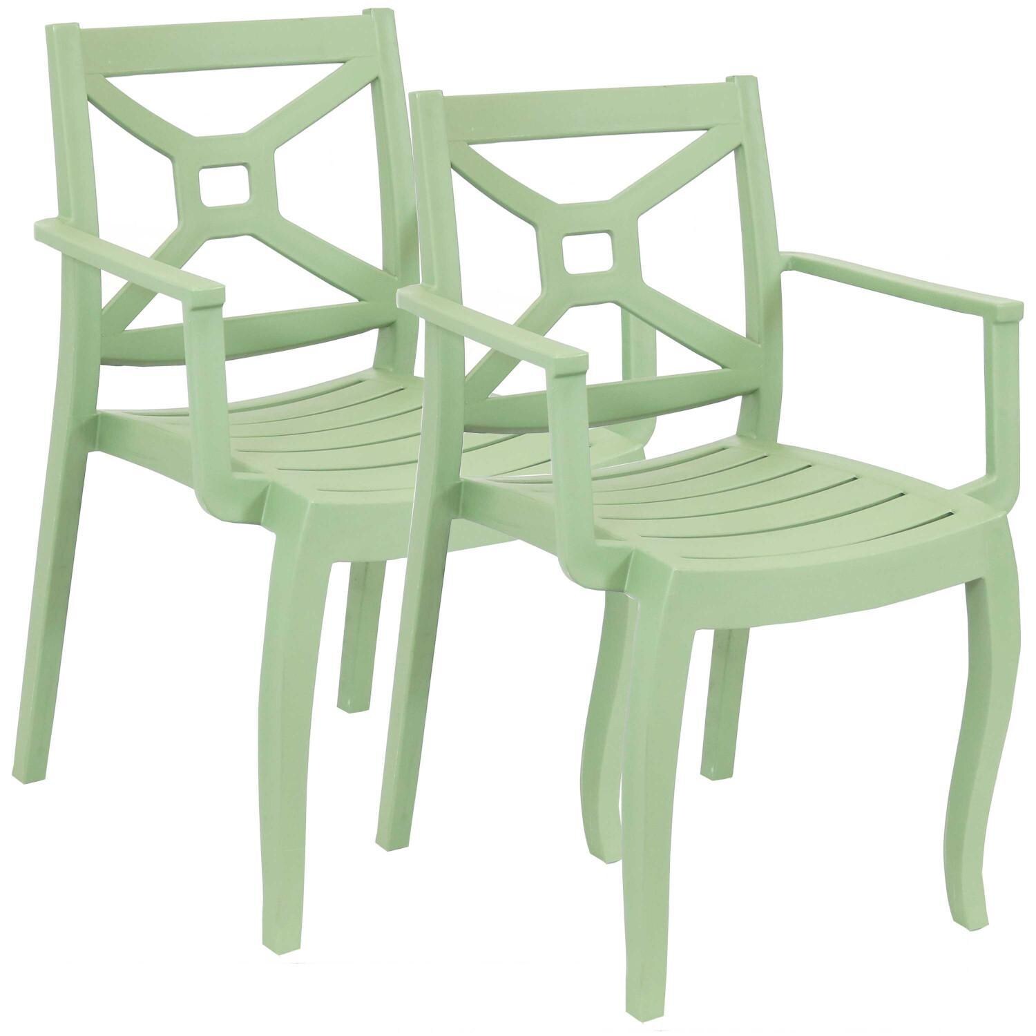 Ultimate Patio Plastic Outdoor Patio Arm Chair - Full Set thumbnail