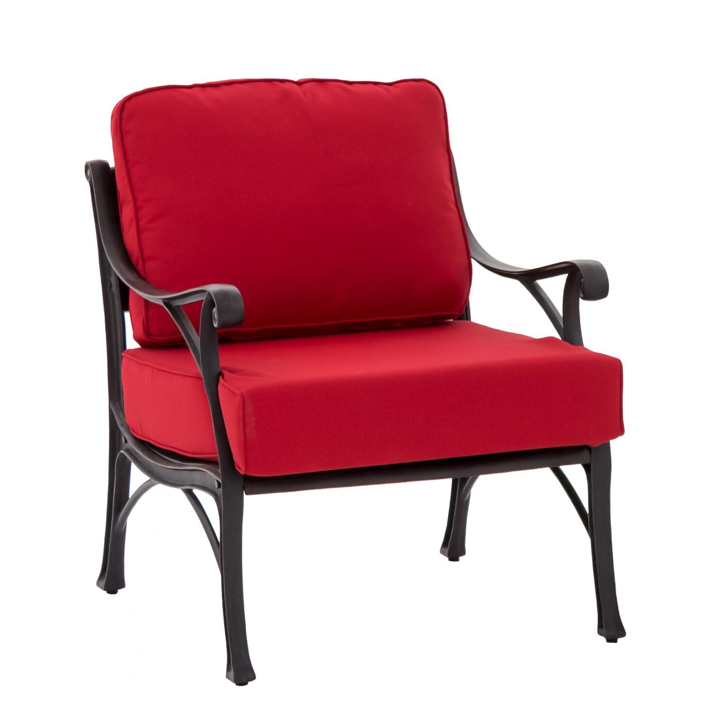 Sunbrella Canvas Jockey Red Medium Rectangular Outdoor Replacement Club