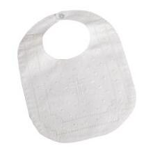 Elegant Baby Hand Embroidered Cross Christening Bib image