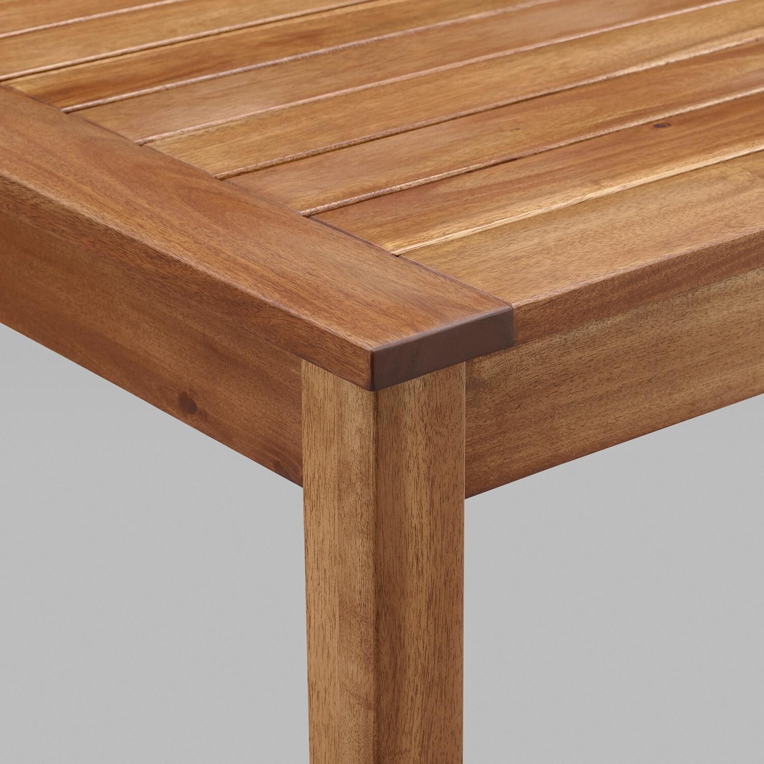 Ultimate Patio 48 X 24 Inch Rectangular Acacia Patio Counter Height Bar Table - Brown - Table Top Detail thumbnail