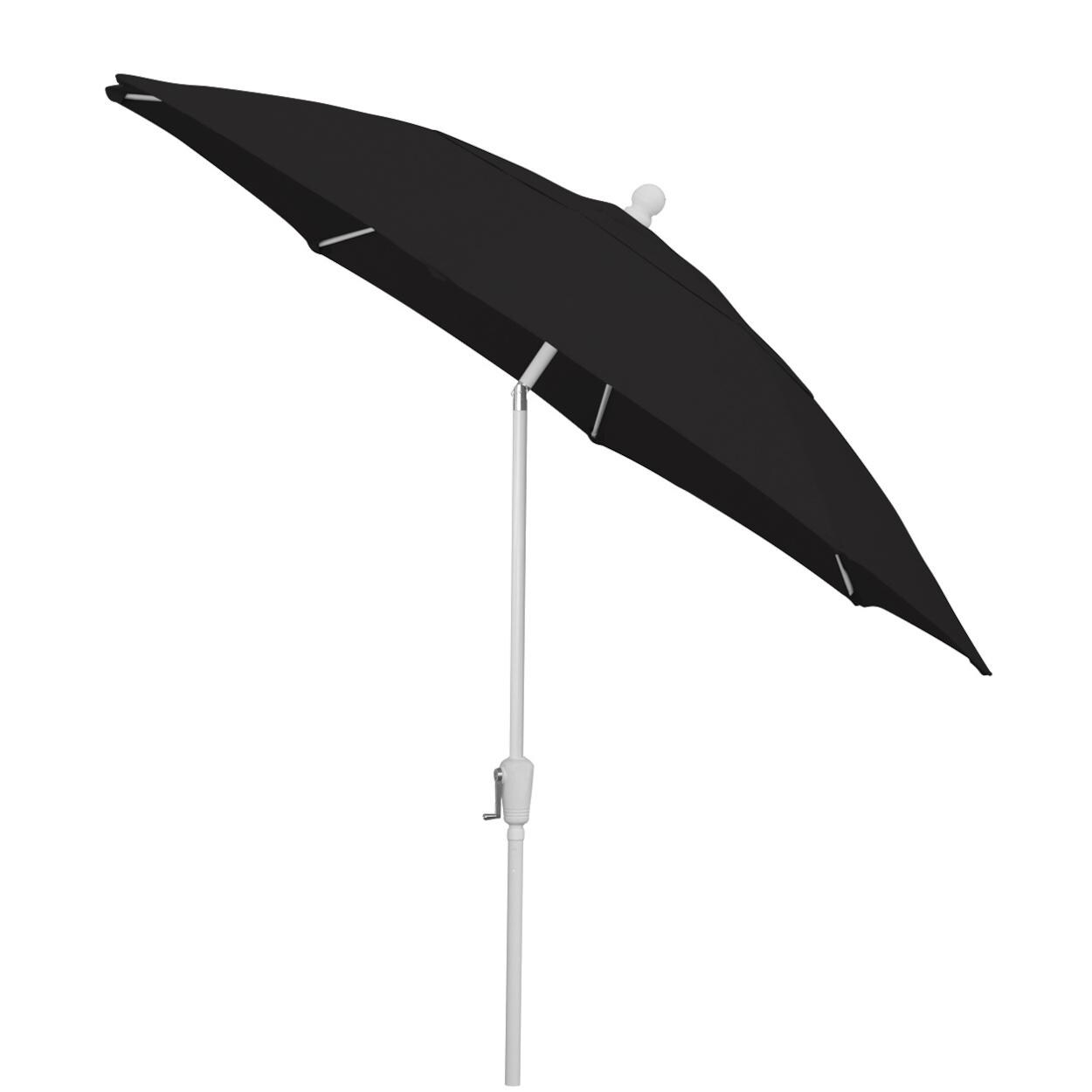FiberBuilt 9 Ft Aluminum Black Market Patio Umbrella W/ Crank Lift & Tilt - Side View thumbnail