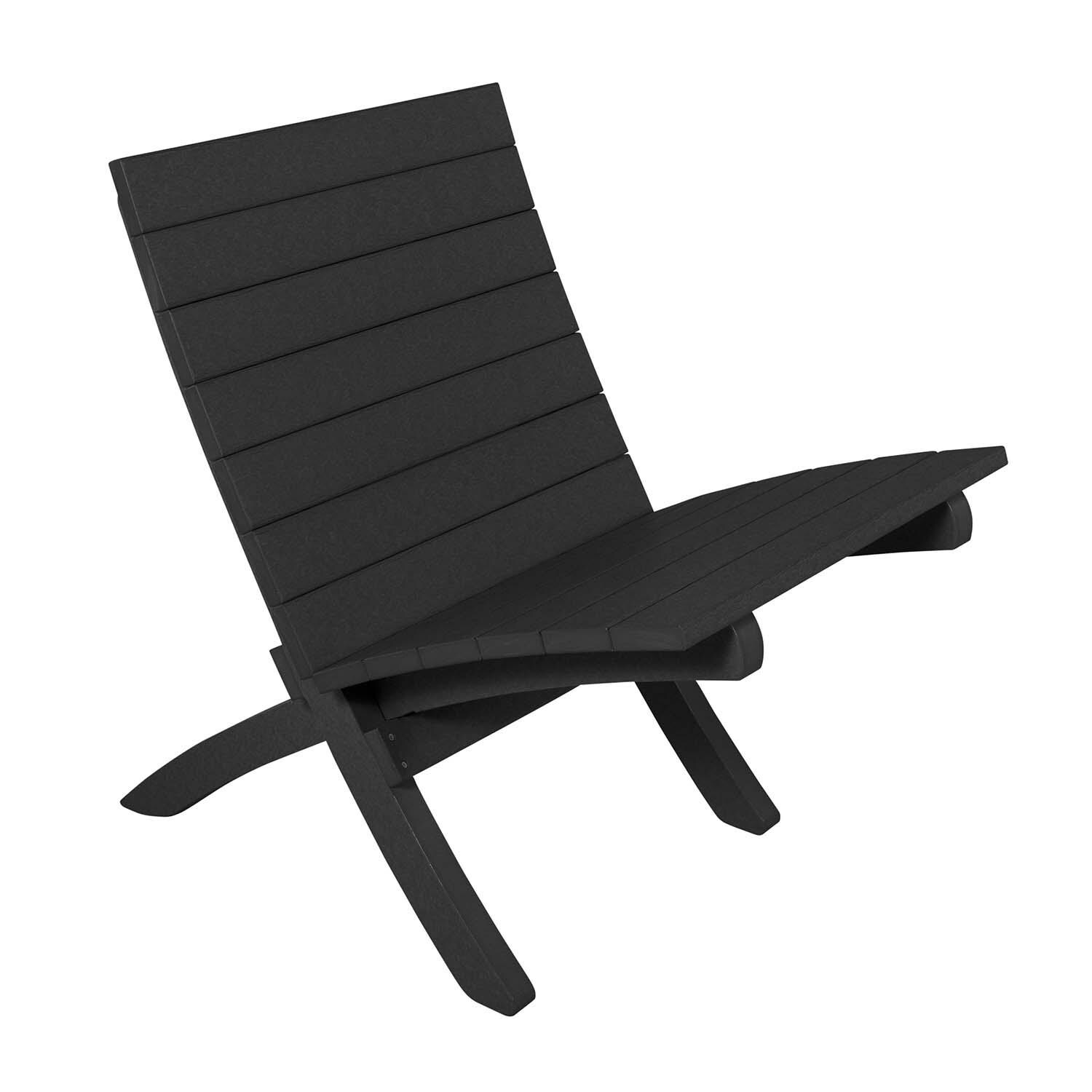 Hazel Cove Recycled Plastic Folding & Stacking Dining Side Chair in Black Sand by Lakeview Outdoor Designs - White Background thumbnail