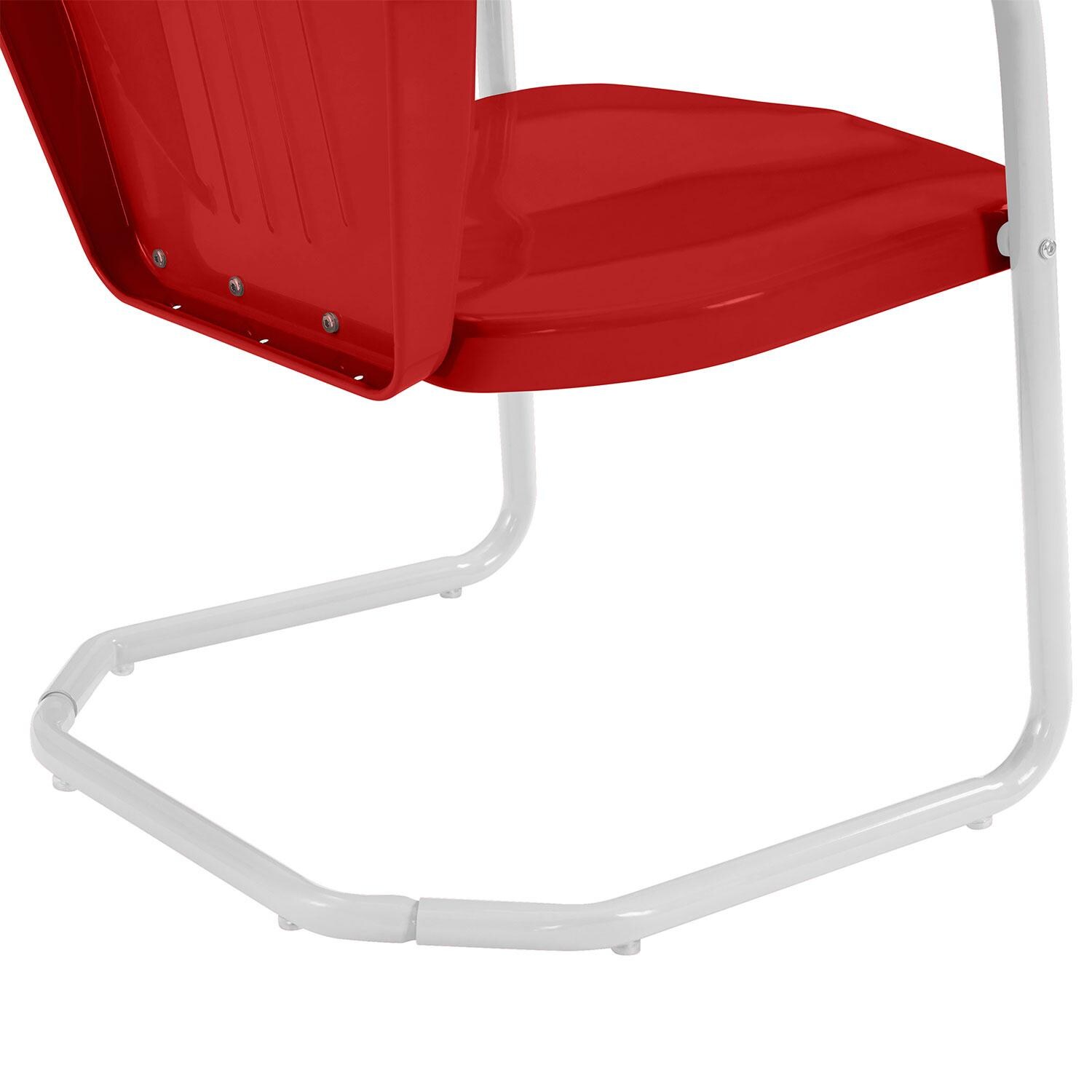 Ultimate Patio UP-32241RE 3Pc Retro Outdoor Bistro Set in Red Gloss - Base Legs - Detail thumbnail