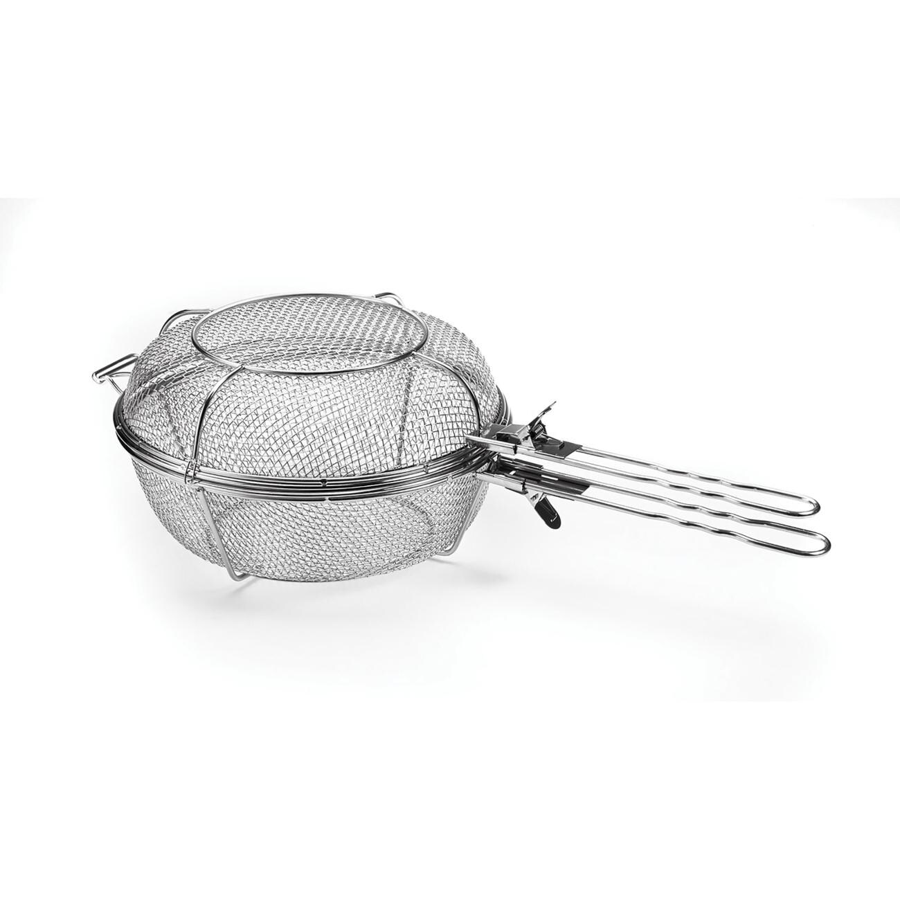 Outset 76450 Stainless Steel Jumbo Grill Basket W/ Removable Handles thumbnail
