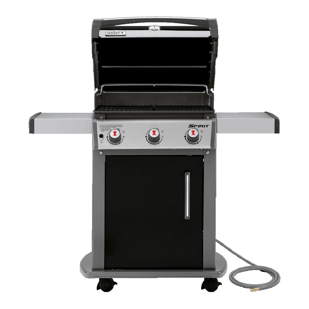 Weber - 47510001 - Spirit E-310 Freestanding Natural Gas Grill - Black - Front Hood Open thumbnail