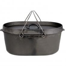 Cajun Classic 8-Quart Oval Unseasoned Cast Iron Casserole Pot With Lid - GL10484 image
