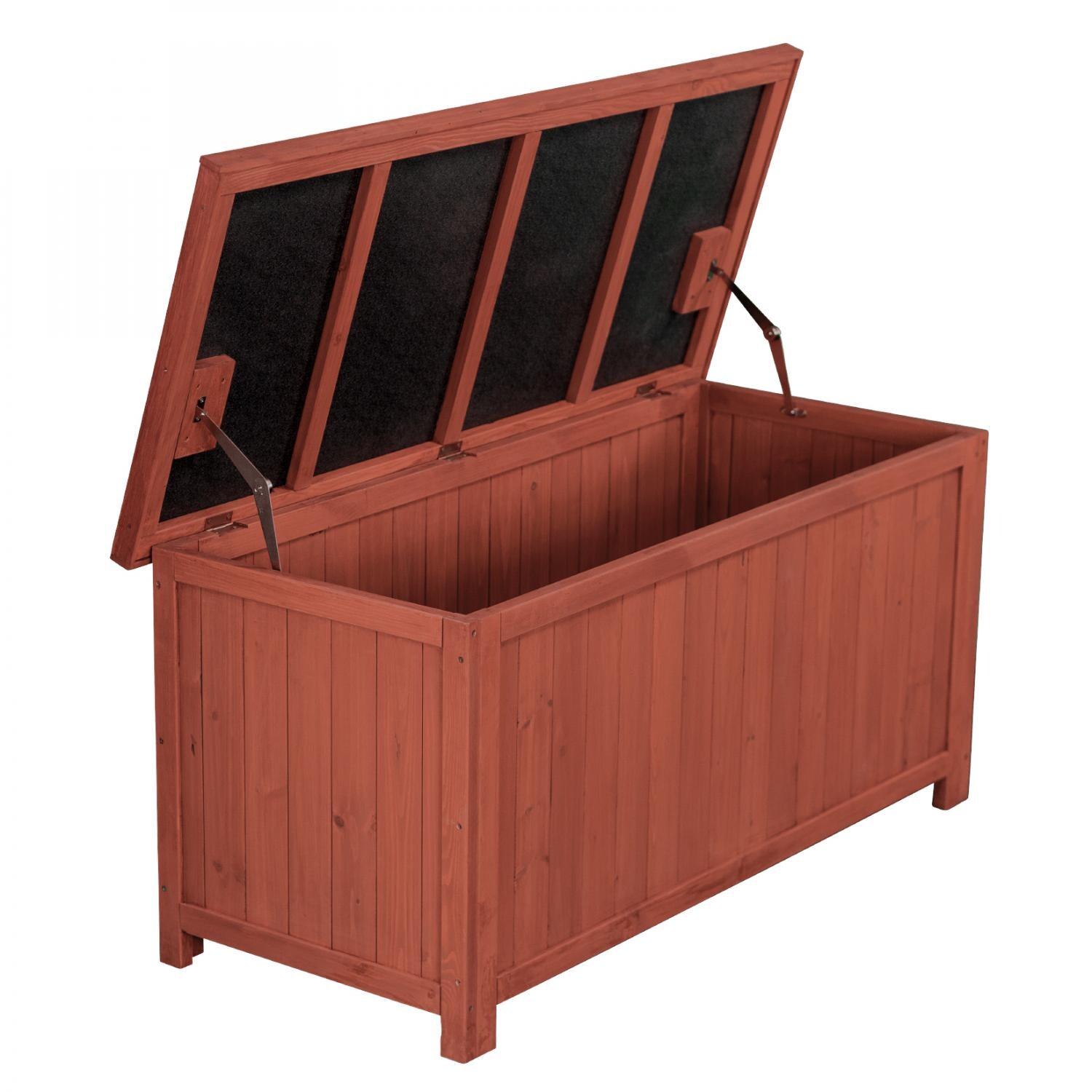 Leisure Season 50 X 22 Wood Outdoor Deck Storage Box - Shown Open thumbnail