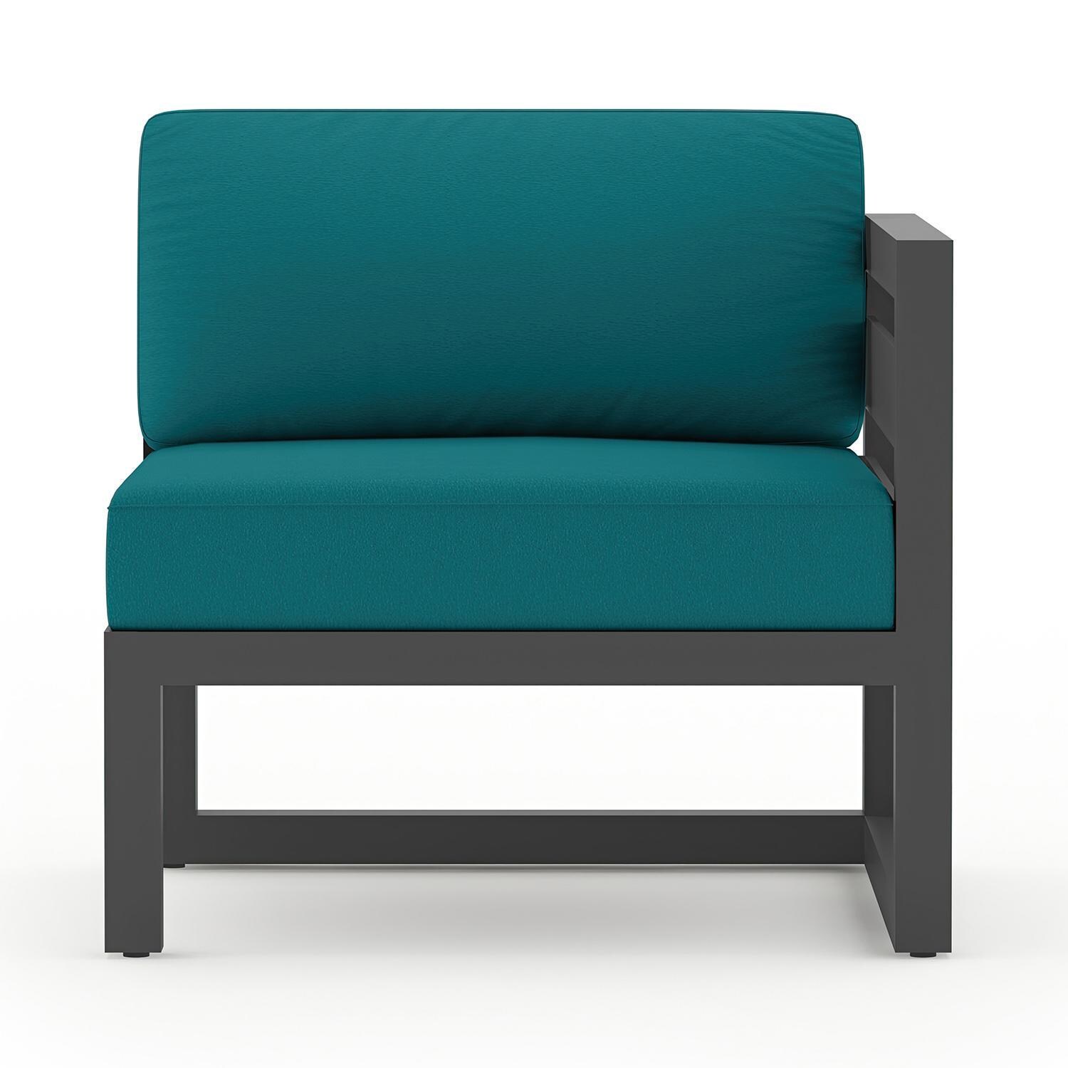 Misty Cove Right Arm Club Chair in Slate w/Spectrum Peacock Cushions by Lakeview - White Background thumbnail