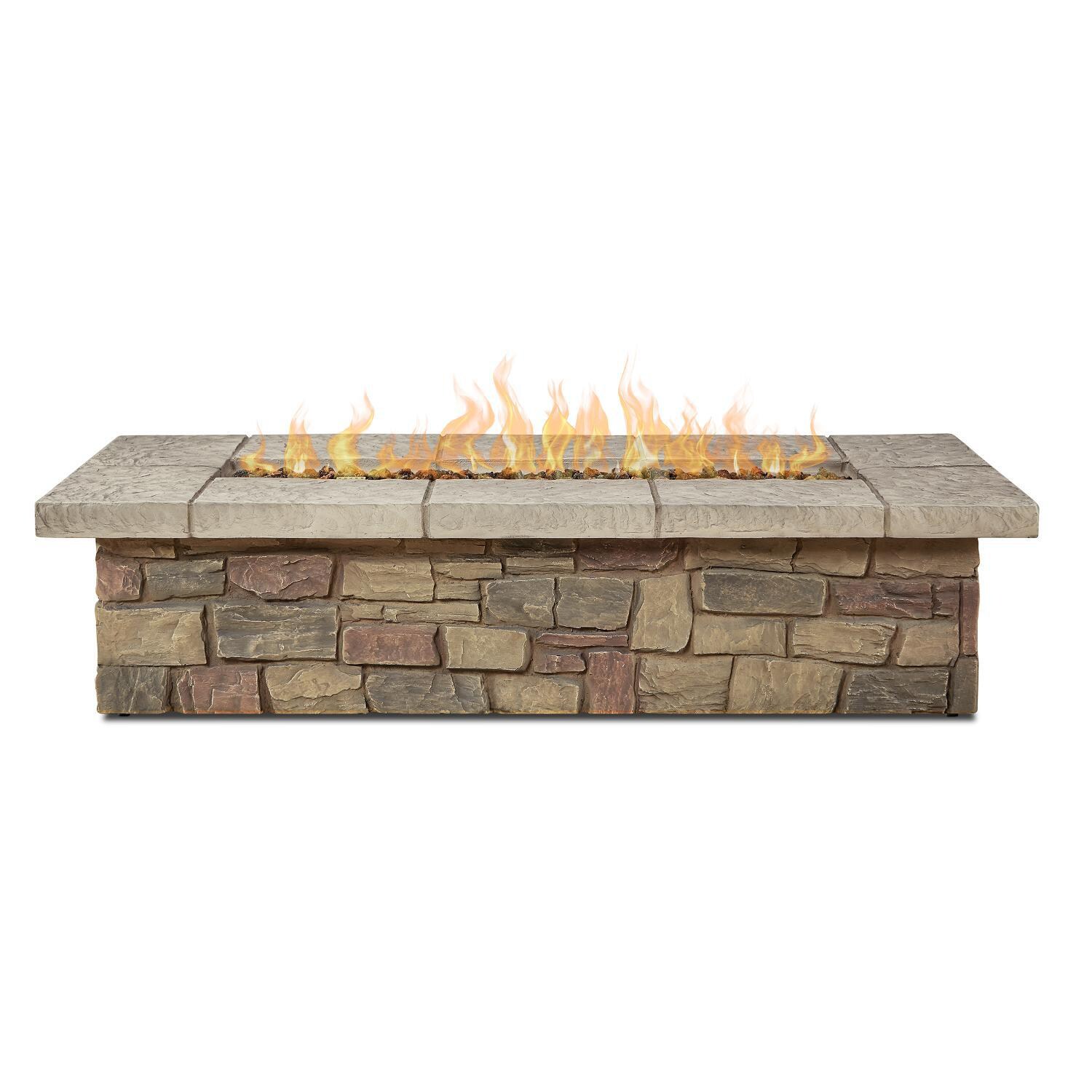 Lakeview Outdoor Designs SC-C11813LP-BF Baywood 66-Inch Rectangular Propane Fire Table - Front View thumbnail
