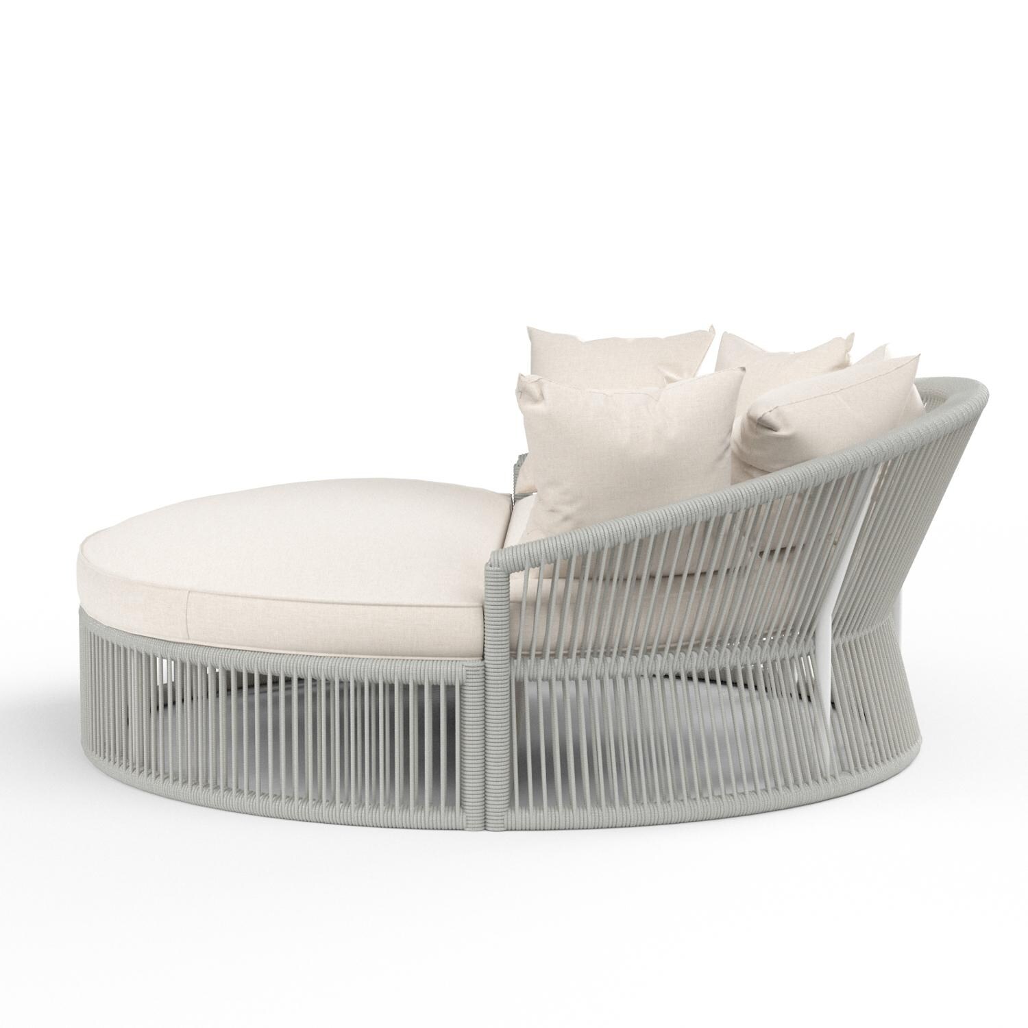 Sunset West - 4401-99/OTT-57005 - Miami 67.5-inch Olefin Rope Patio Daybed W/ Sunbrella Echo Ash Cushions - Side View thumbnail