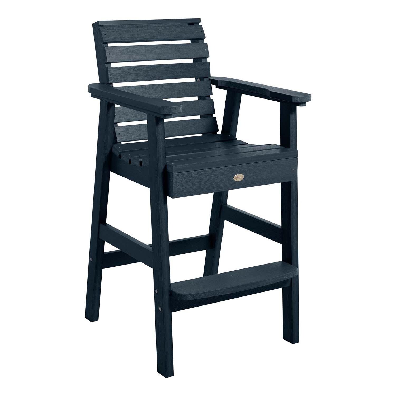 Elm Pointe Polyresin Bar Stool in Federal Blue By Lakeview Outdoor Designs - White Background thumbnail
