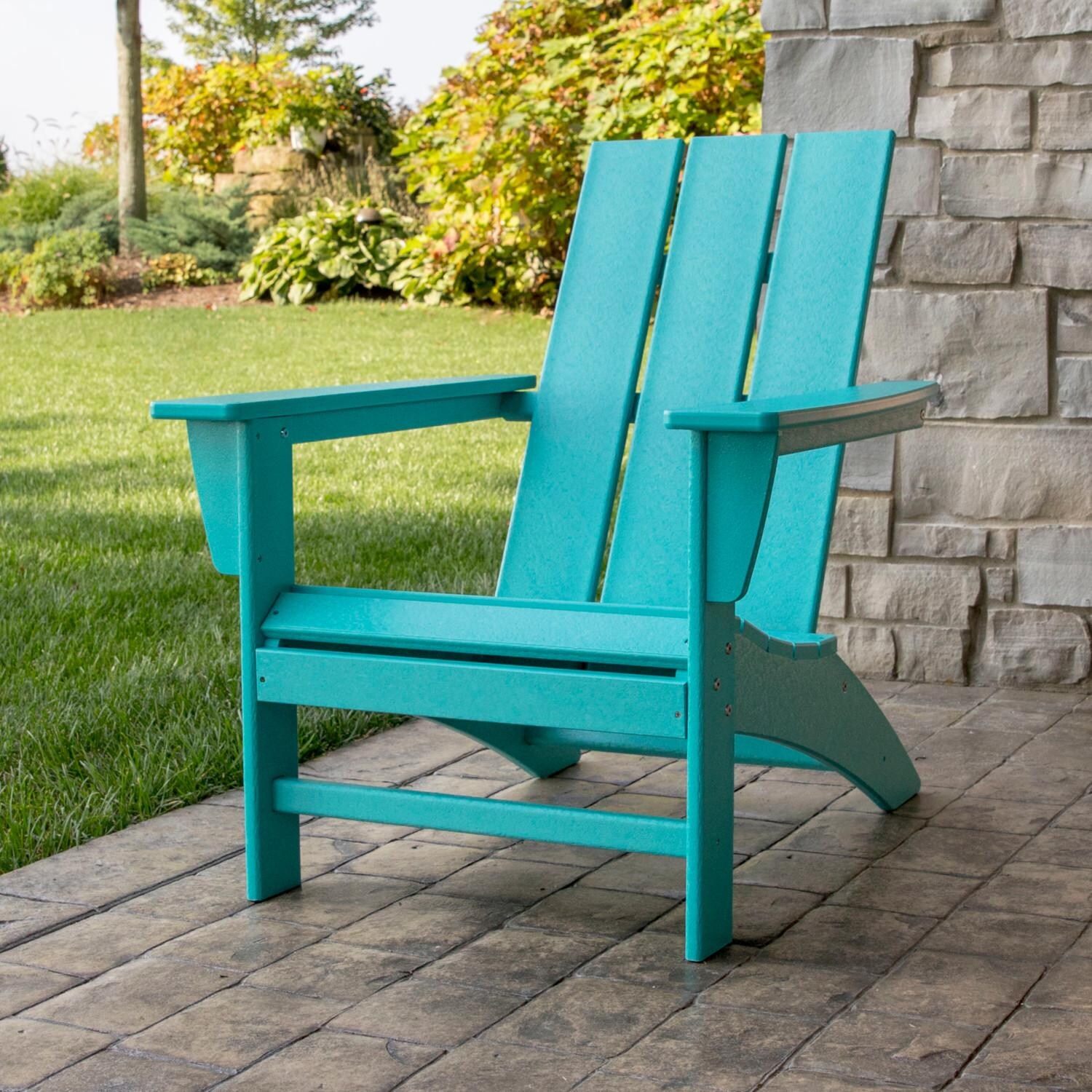 Modern Adirondack Recycled Plastic Adirondack in Aruba by POLYWOOD