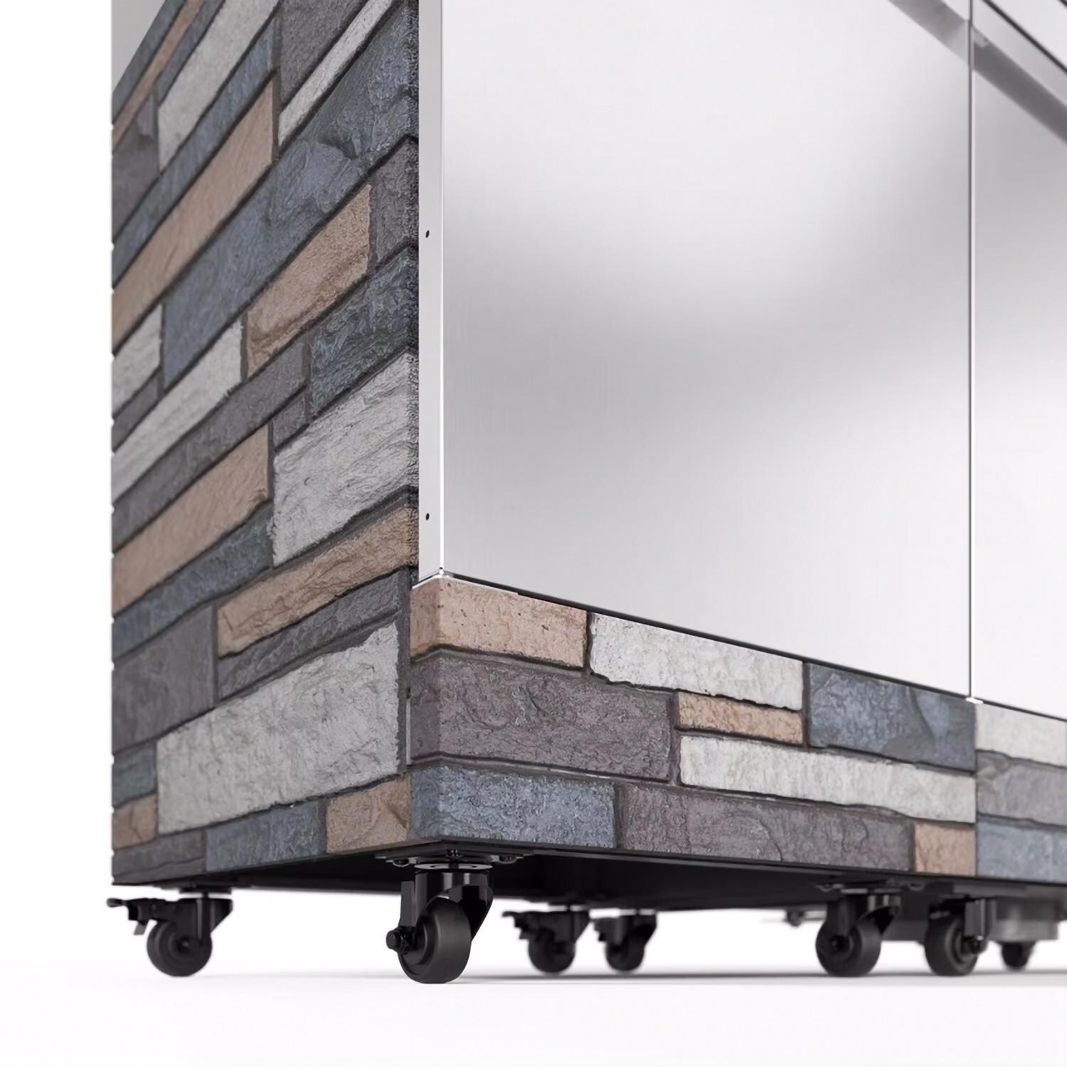 TYTUS Fresno Series 5-Burner Propane Island Grill in Stainless Steel + Ash Stone w/ Cover & Griddle - Wheels - Detail thumbnail