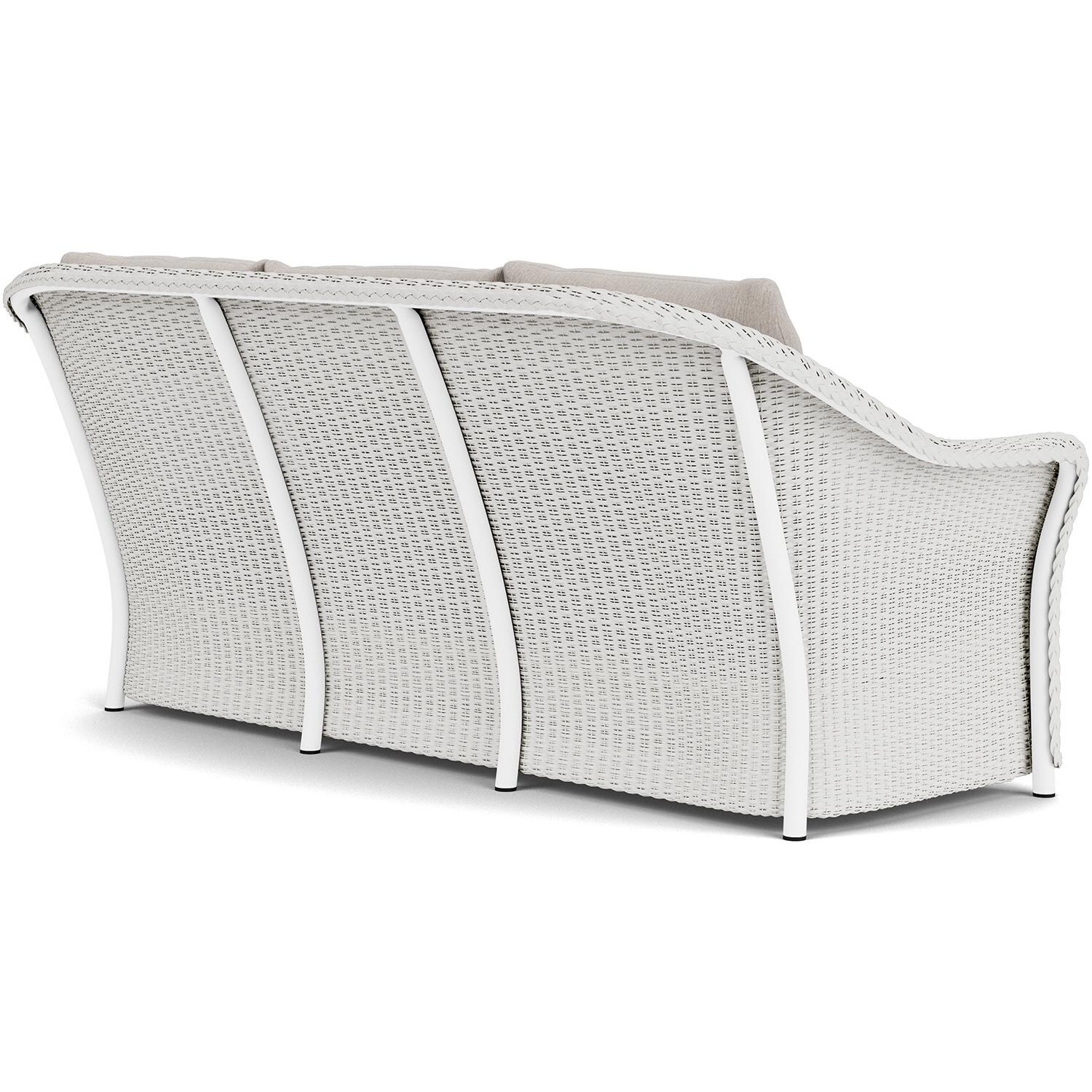 Lloyd Flanders Weekend Retreat Sofa in Matte White Finish W/ Remy Cloud Fabric - Back Right thumbnail