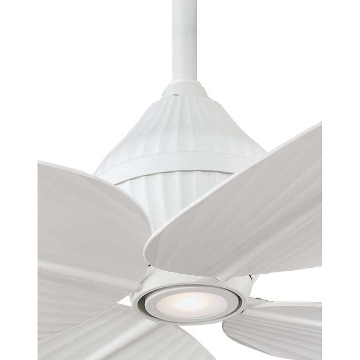 Minka-Aire F581L-WHF Gauguin 52-Inch 4-Blade LED Ceiling Fan in Flat White Finish w/ Flat White Blades & Integrated Light - Close Up thumbnail