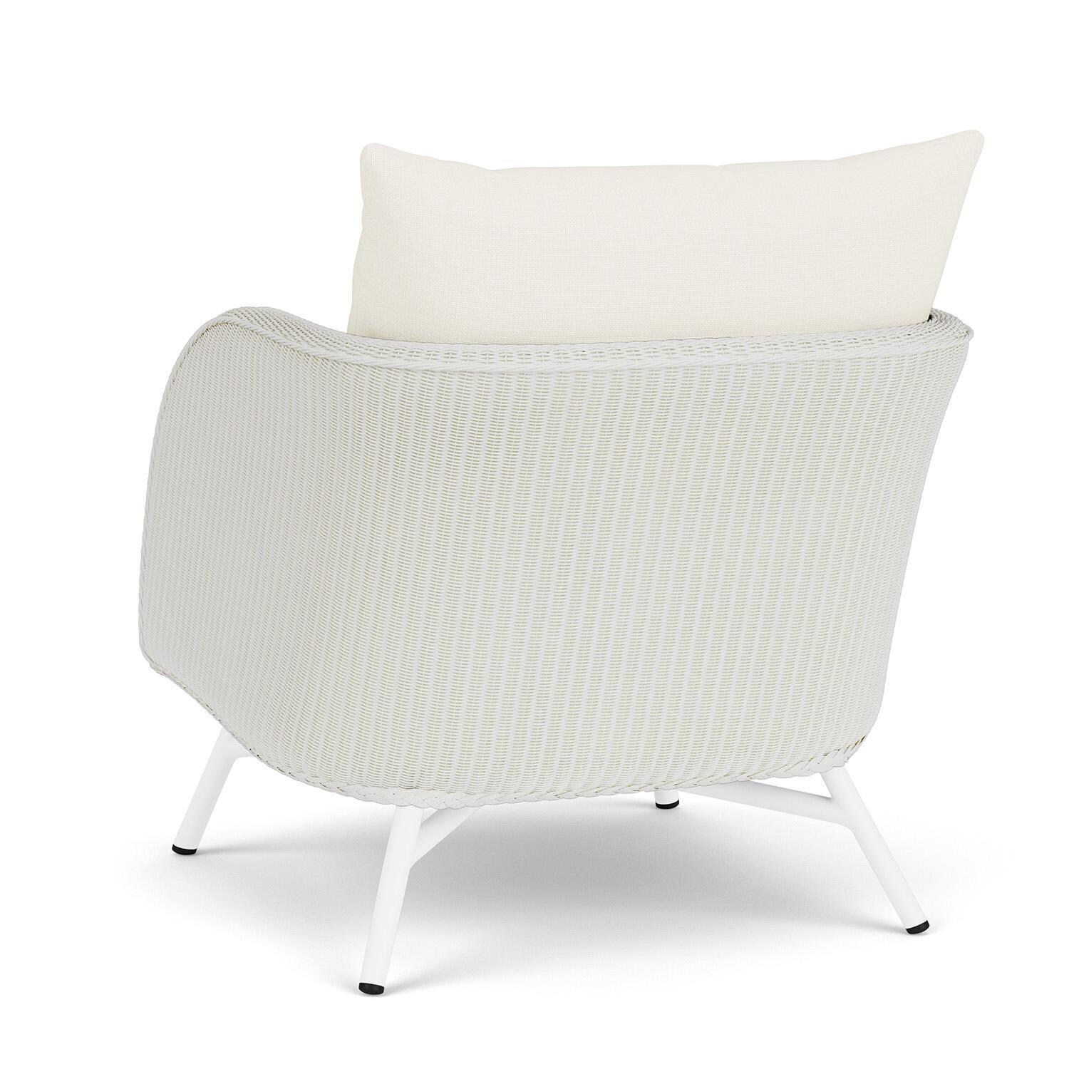 Lloyd Flanders Essence Lounge Chair W/Sailcloth Salt Fabric - Matte White Finish - Back Left thumbnail