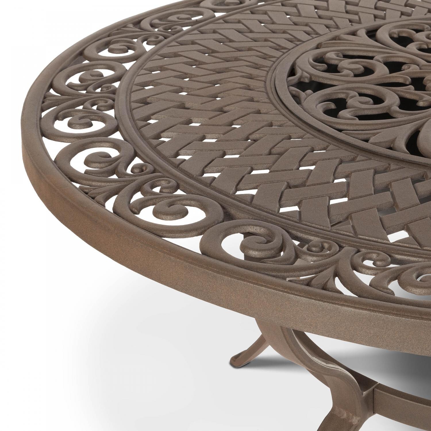 Real Flame Florence 47-Inch Chocolate Brown Wood Burning Fire Table - Table Detail thumbnail