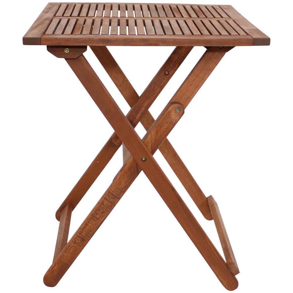 Ultimate Patio Meranti Wood Folding 23 3/4-Inch Square Bistro Table - Side View thumbnail