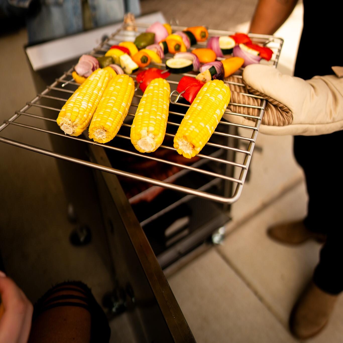 Smokin Tex 1403 Replacement Grill Rack for The OG Legacy Series Smokers - Prepping Food for Rack - Lifestyle thumbnail