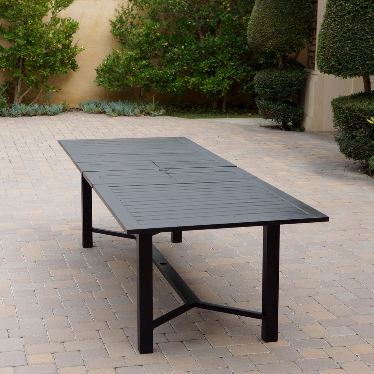 Darlee B/DL2052-11PCD-2350LE Santa Monica 11 Pc Cast Aluminum Dining Set in Antique Bronze - Table Angle - Lifestyle thumbnail