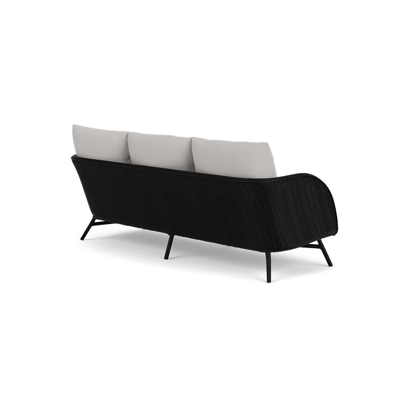 Lloyd Flanders Essence Sofa W/Tundra Dove Fabric - Ebony Finish - Back Right thumbnail
