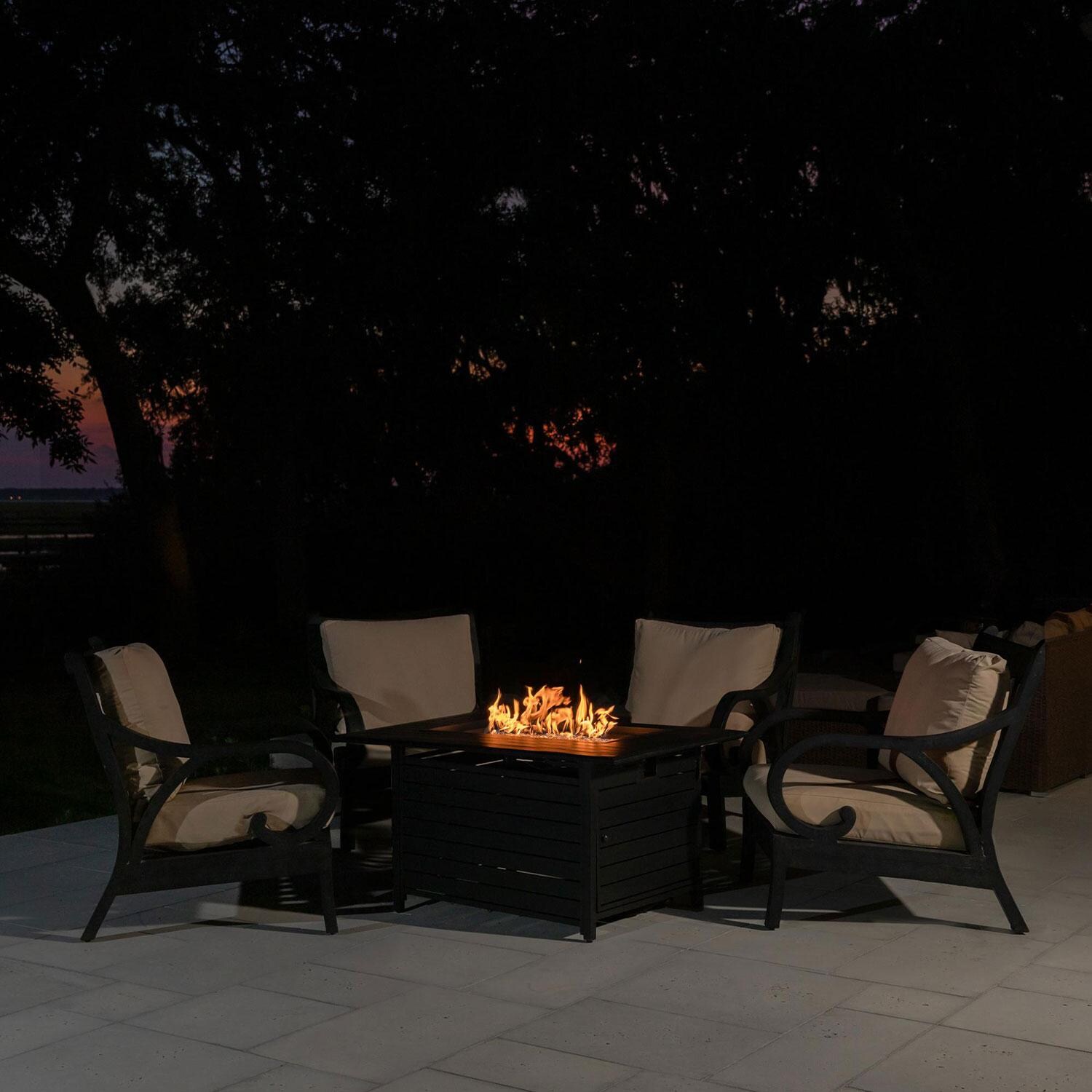 Haven Bay 35-Inch Propane Gas Fire Pit Table By Ultimate Patio - Antique Bronze - 61898 - Conversation Seating - ifestyle thumbnail