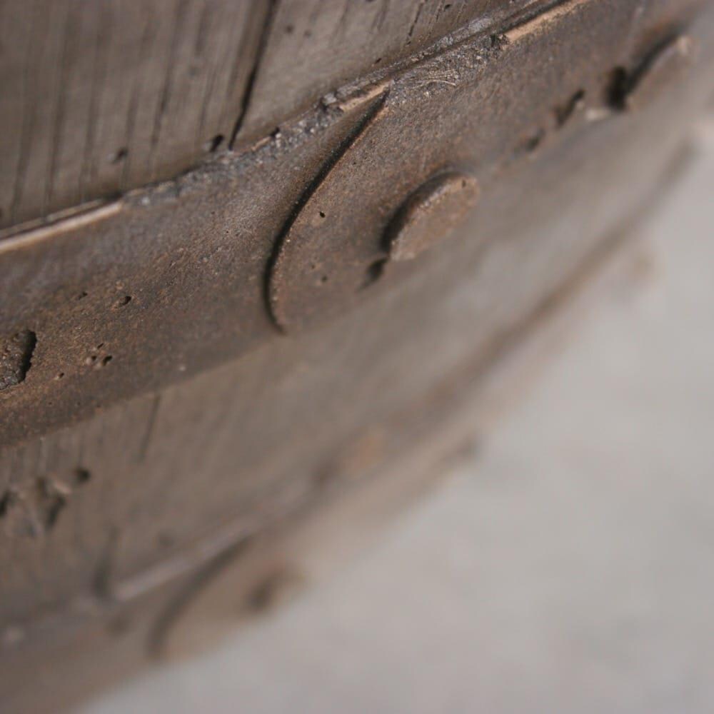 Tretco 25-Inch Wine Barrel Round Concrete Fire Pit - Weathered Finish - Detail thumbnail