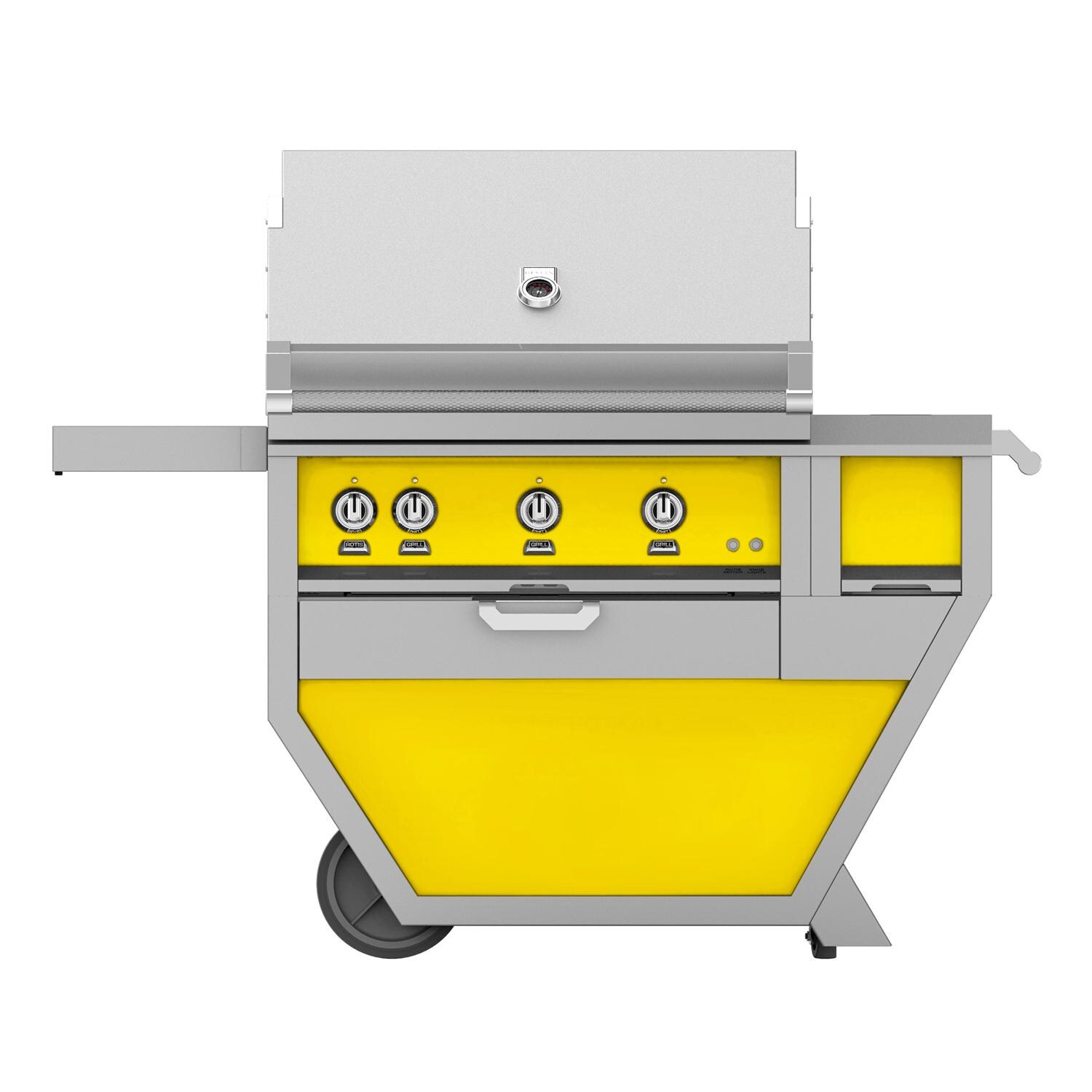 Hestan Deluxe 36-Inch Natural Gas Grill W/ Sear Burner, Rotisserie, Worktop & Storage Drawer - Sol - GMBR36CX-NG-YW