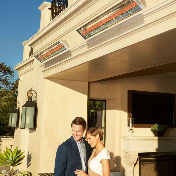 Infratech C2024SS C-Series 39-Inch 2000W Single Element Electric Infrared Patio Heater - 240V - Stainless Steel - Lifestyle thumbnail