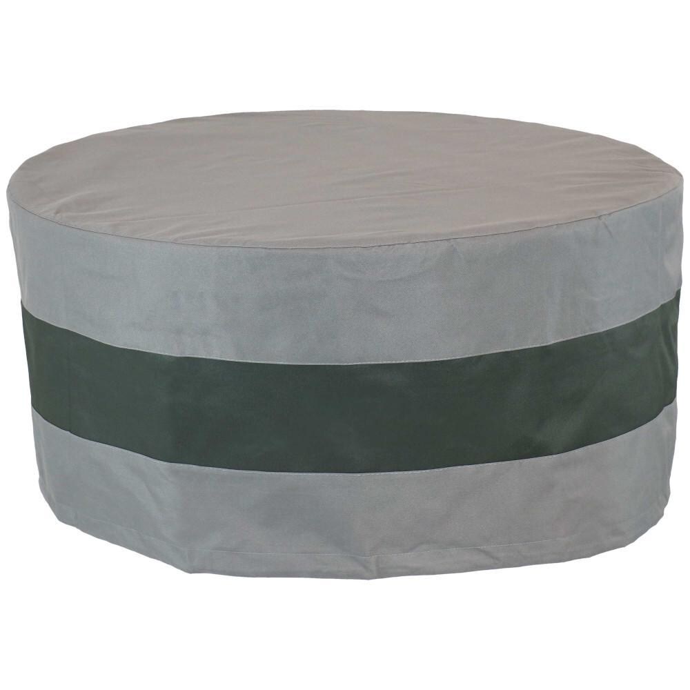 Ultimate Patio 60-Inch Round 2-Tone Gray/Green Stripe Outdoor Fire Pit Cover thumbnail