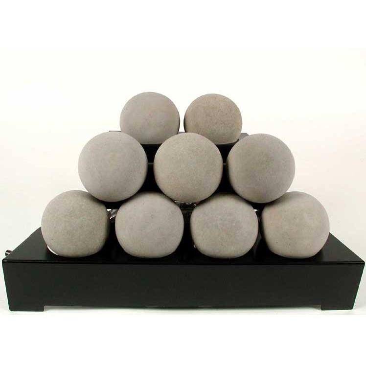 Rasmussen 20-Inch Natural ALTERNA FireBall Set With Vent Free Propane Black Chassis Burner - Manual Safety Pilot