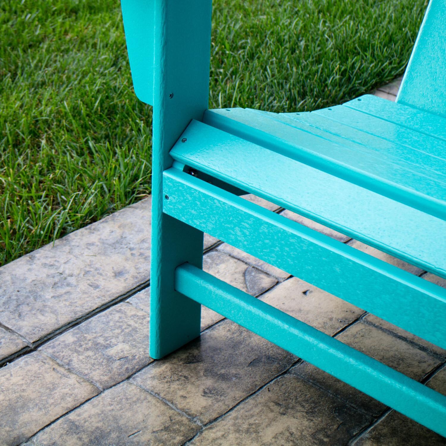 Ocean Wave Adirondack Chair- White & Aruba Blue