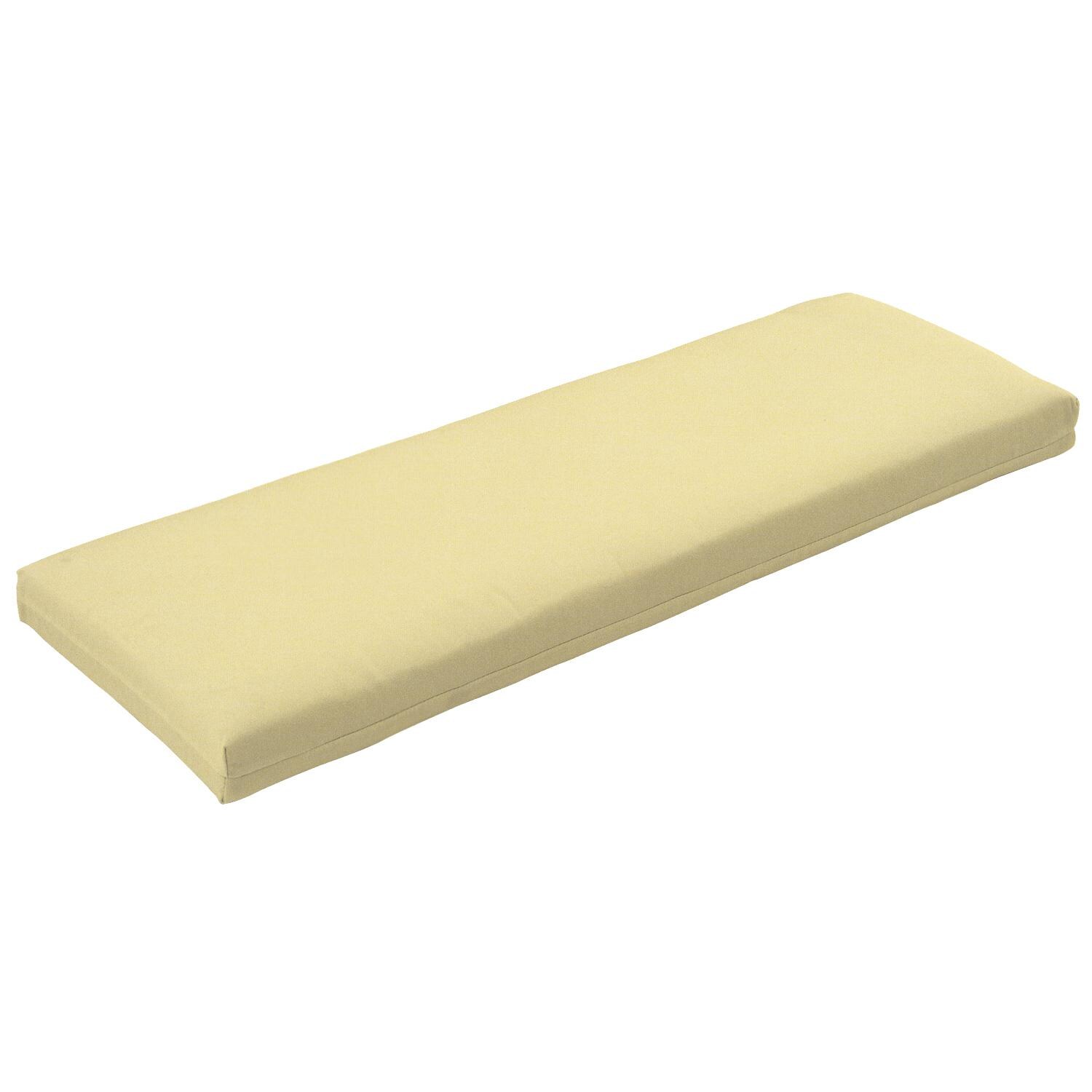 Sunbrella Canvas Buttercup Large Outdoor Replacement Bench Cushion W/ Knife Edge By UltimatePatio.com thumbnail