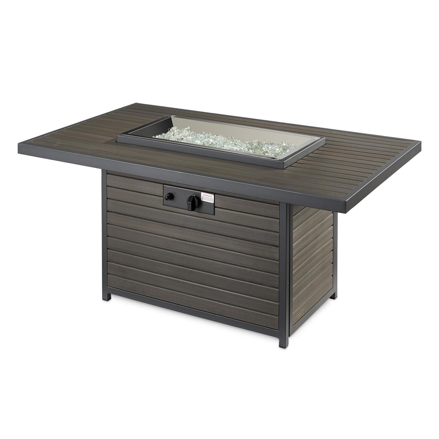 The Outdoor GreatRoom Company Brooks Rectangular Gas Fire Pit Table - No Flame thumbnail