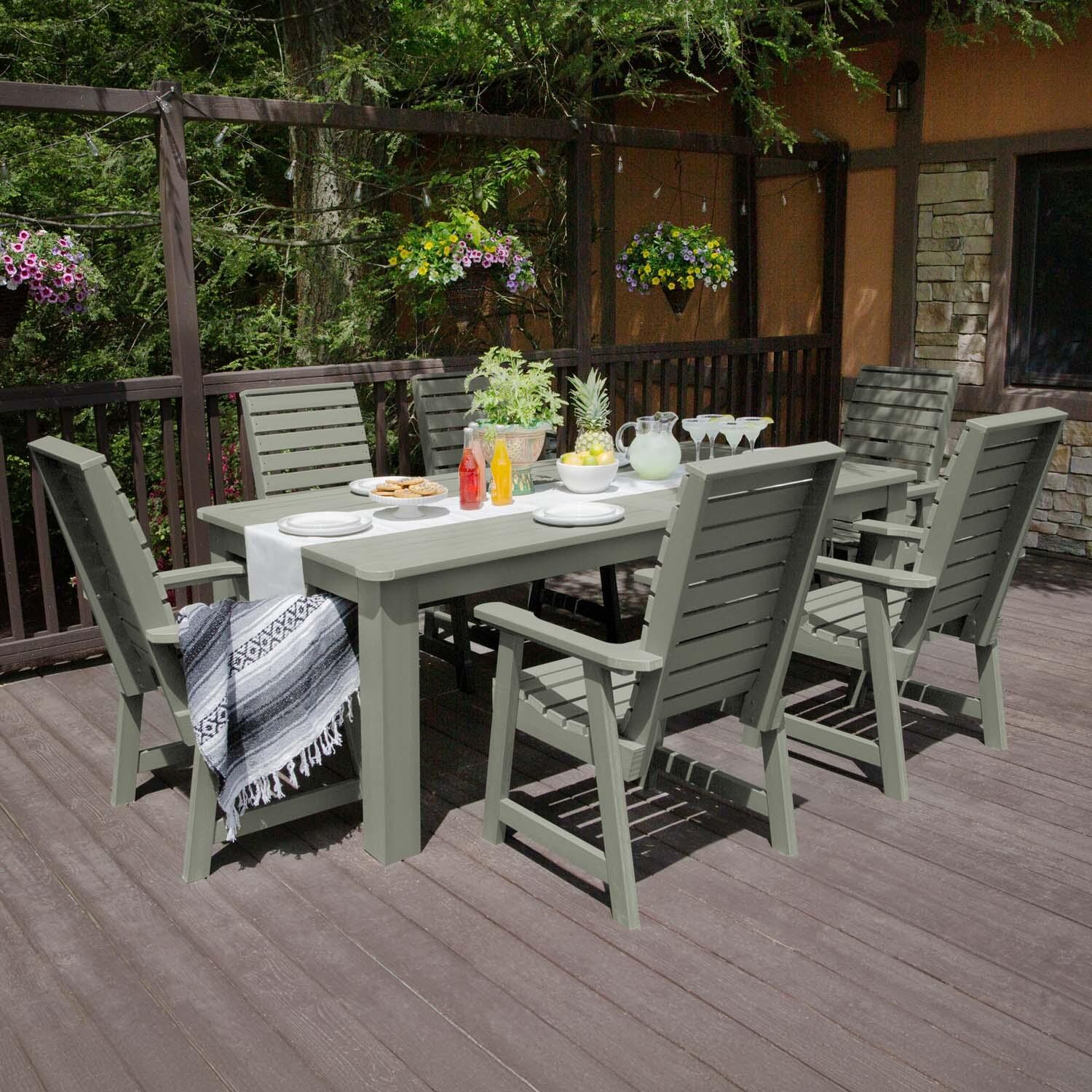 Elm Pointe 7 Pc Recycled Plastic Dining Set in Eucalyptus by Lakeview Outdoor Designs