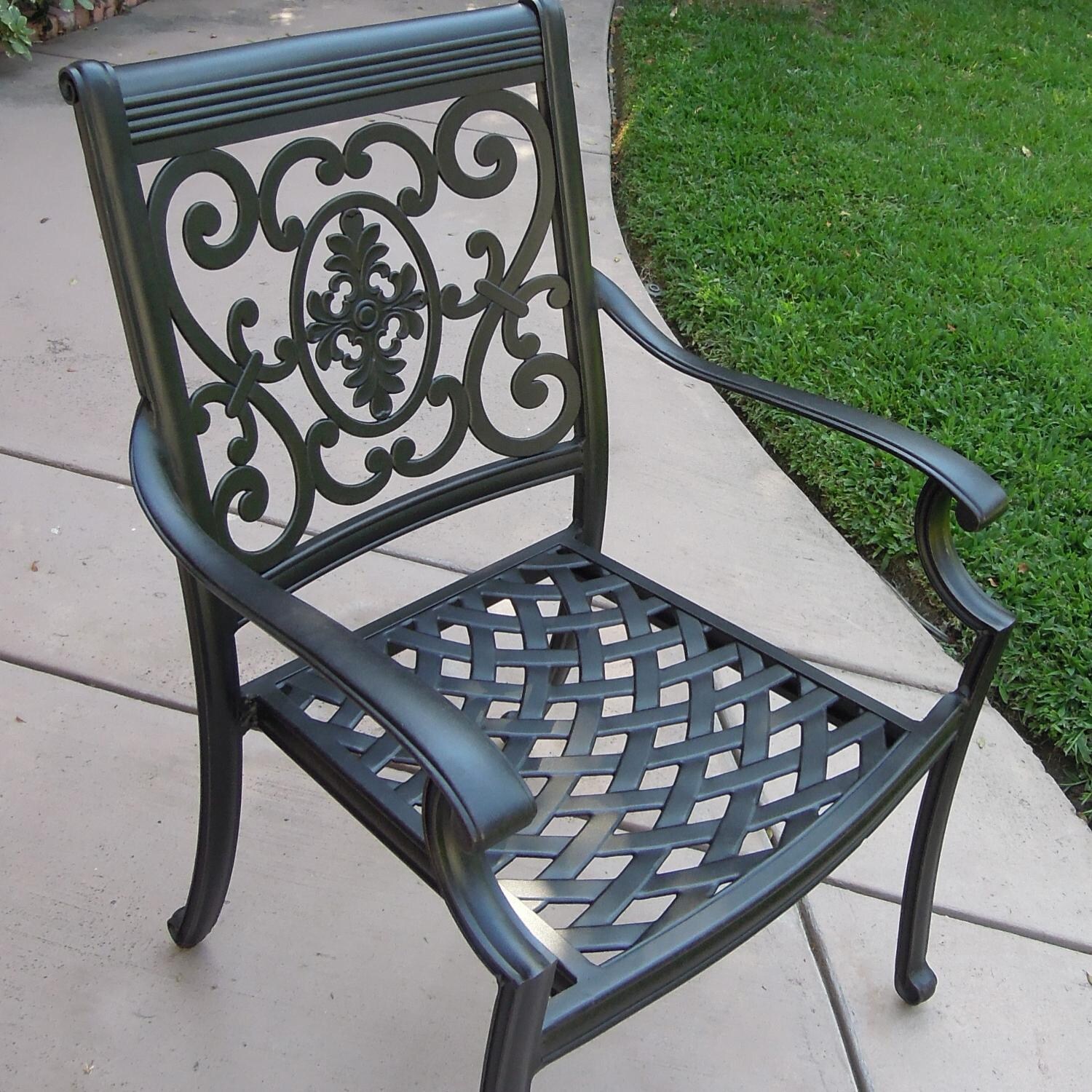 St. Cruz Cast Aluminum Patio Dining Chair W/ Spicy Chili Cushion By Darlee - Frame thumbnail