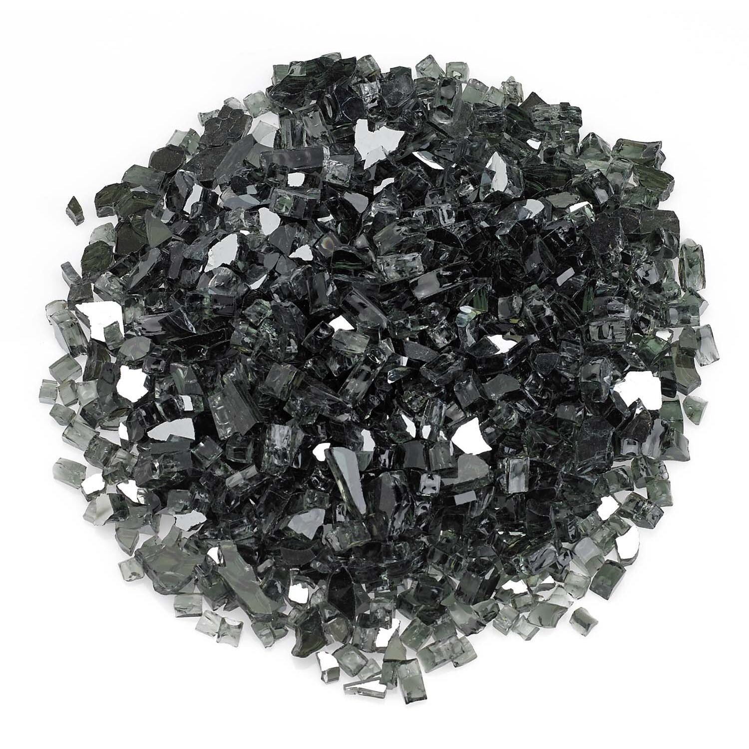 Ebel 1/4 Inch Black Reflective Fire Glass By Ebel - 25 Lbs - White Background thumbnail