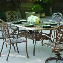 Darlee Florence 7 Piece Cast Aluminum Patio Dining Set With Rectangular Table - Antique Bronze image