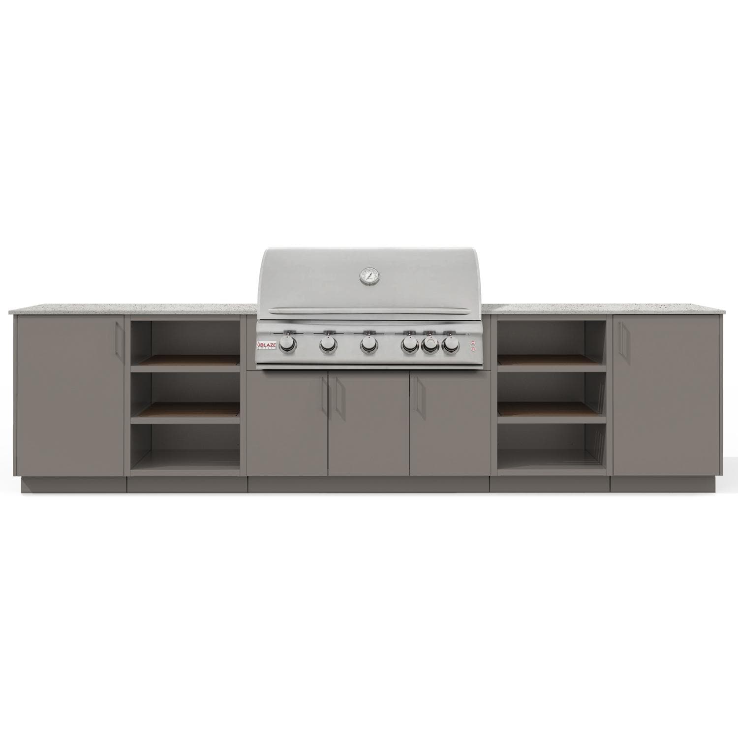 Urban Bonfire B-Savannah-42-Blaze-Keon-Clay Savannah 40 Outdoor Kitchen w/ Blaze Premium LTE Natural Gas Grill, Keon Countertop & Clay Finish - White Background thumbnail