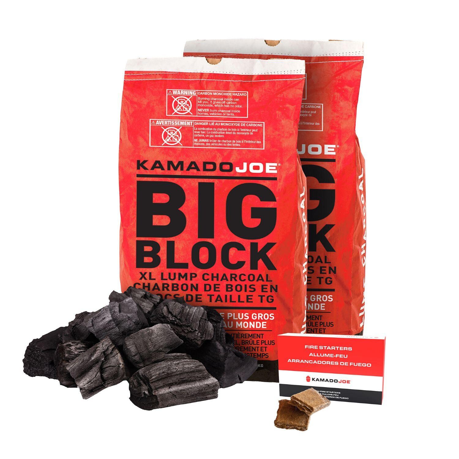 Kamado Joe Big Joe III 24-in Ceramic Kamado Grill Bundle - Charcoal Firestarters - White Background thumbnail