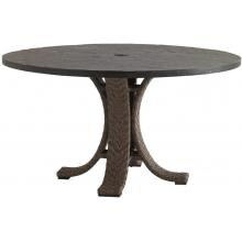 Blue Olive 54 Inch Round Wicker Patio Dining Table W/ Weatherstone Top By Tommy Bahama