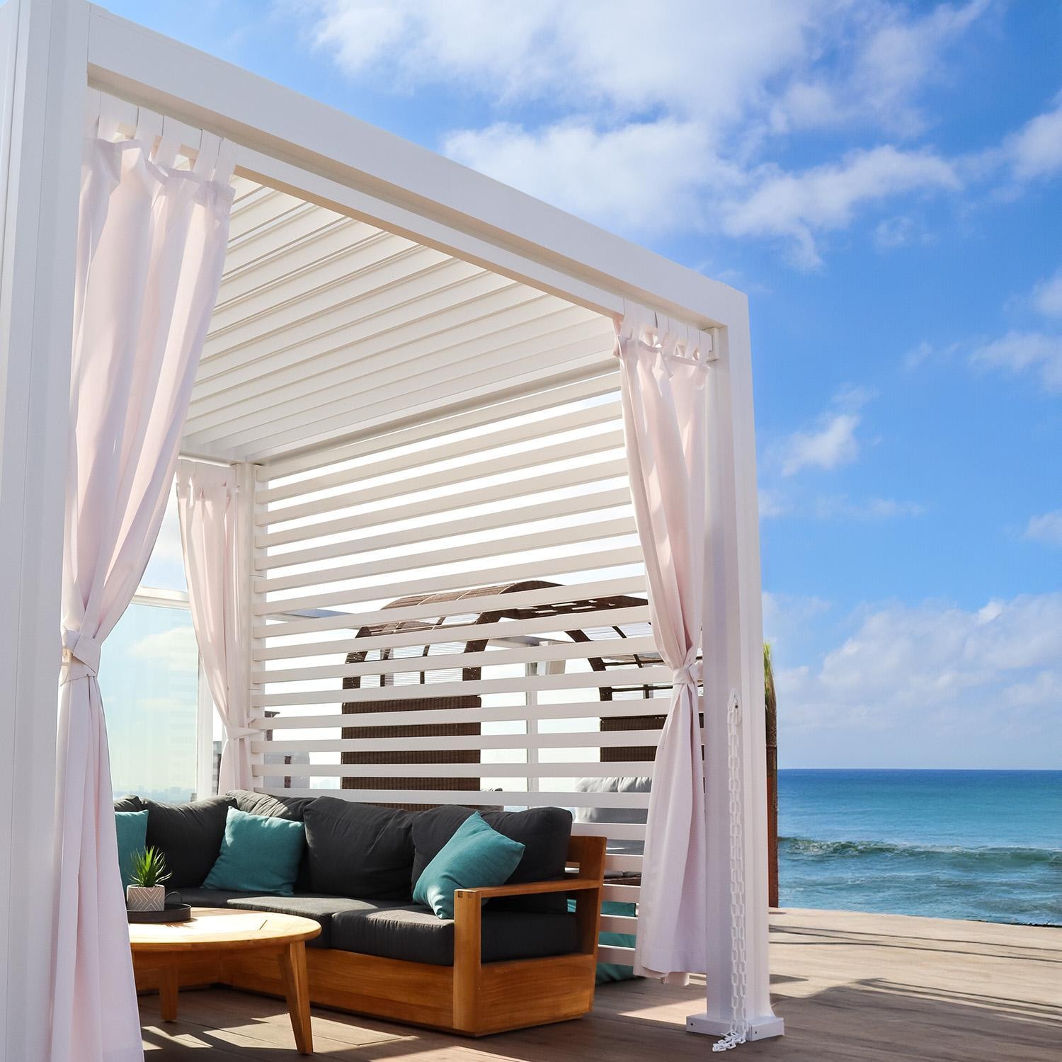 10'x10' Pergola Set in White w/ White Louvers by Lakeview Outdoor