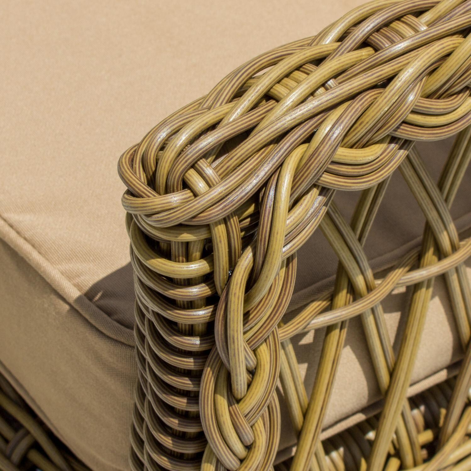 Everglades Honey Resin Wicker Patio Dining Chair By Lakeview Outdoor Designs - Corner Detail thumbnail
