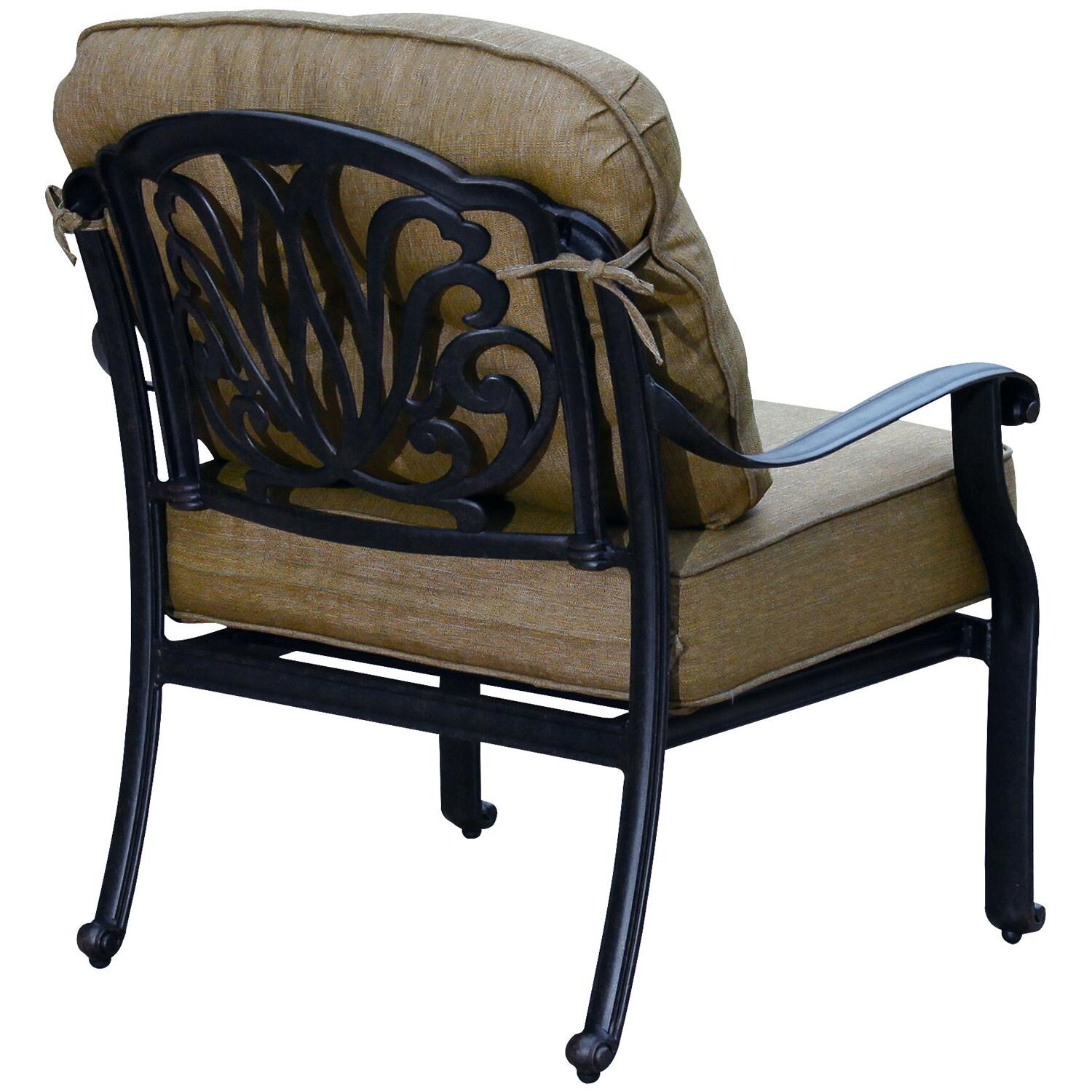 Darlee B/DL708-3PC-30RQ Elisabeth Cast Aluminum Club Chair W/ Sesame Cushions thumbnail